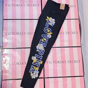 VS Pink high waist floral large logo legging